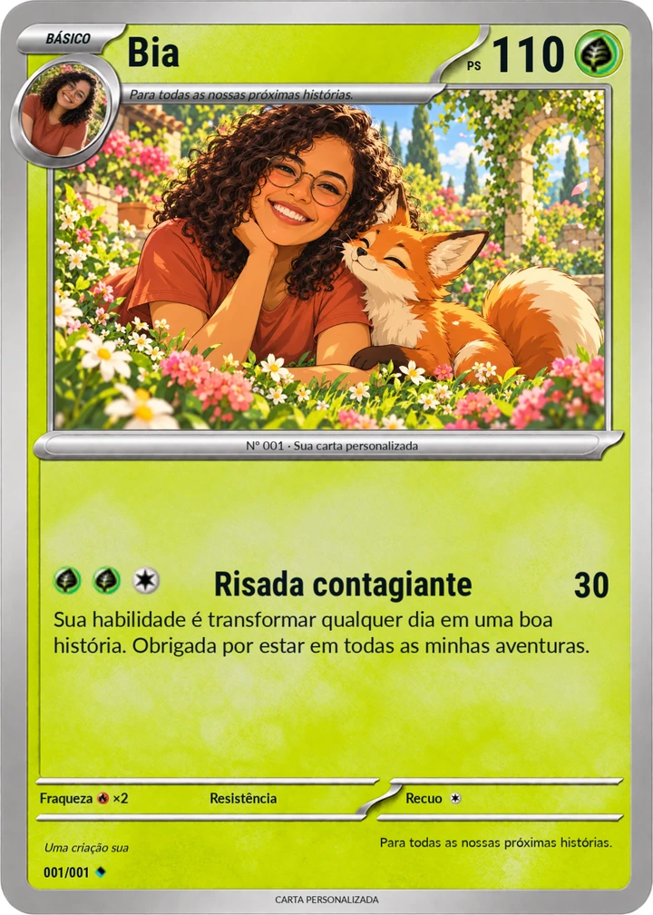 Carta personalizada de Bia — Bia, parceira de aventuras